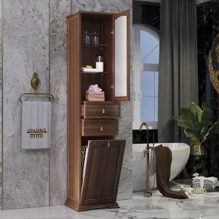 Шкаф-колонна Opadiris Риспекто 40 R 00-00005841 с бельевой корзиной Орех антикварный